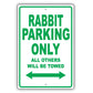 Volkswagen Rabbit Parking Only All Others Will Be Towed Aluminum Decor Garage Sign