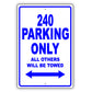 Volvo 240 Parking Only All Others Will Be Towed Aluminum Decor Garage Sign