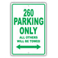 Volvo 260 Parking Only All Others Will Be Towed Aluminum Decor Garage Sign
