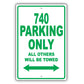 Volvo 740 Parking Only All Others Will Be Towed Aluminum Decor Garage Sign