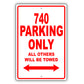 Volvo 740 Parking Only All Others Will Be Towed Aluminum Decor Garage Sign