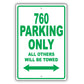 Volvo 760 Parking Only All Others Will Be Towed Aluminum Decor Garage Sign
