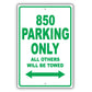 Volvo 850 Parking Only All Others Will Be Towed Aluminum Decor Garage Sign
