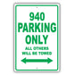 Volvo 940 Parking Only All Others Will Be Towed Aluminum Decor Garage Sign