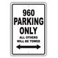 Volvo 960 Parking Only All Others Will Be Towed Aluminum Decor Garage Sign