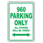 Volvo 960 Parking Only All Others Will Be Towed Aluminum Decor Garage Sign