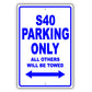 Volvo S40 Parking Only All Others Will Be Towed Aluminum Decor Garage Sign