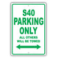 Volvo S40 Parking Only All Others Will Be Towed Aluminum Decor Garage Sign