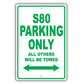 Volvo S80 Parking Only All Others Will Be Towed Aluminum Decor Garage Sign