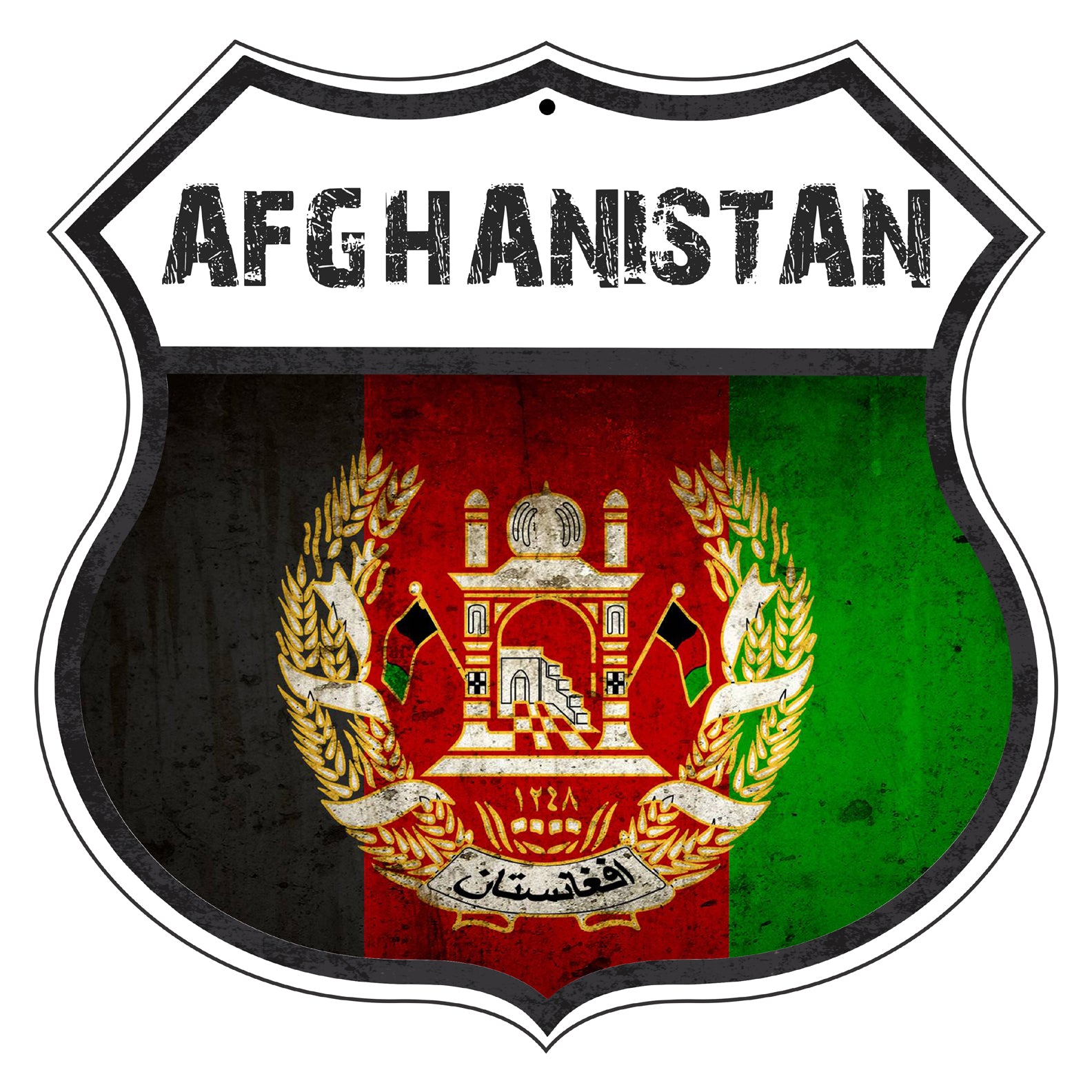 Afghanistan Flag Shield Sign