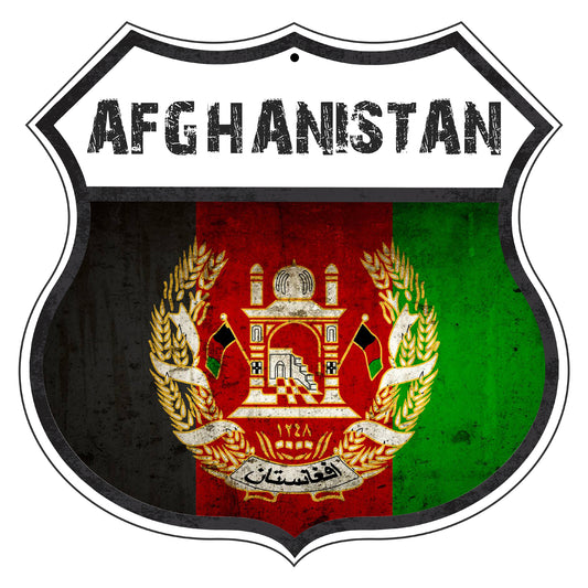 Afghanistan Flag Shield Sign