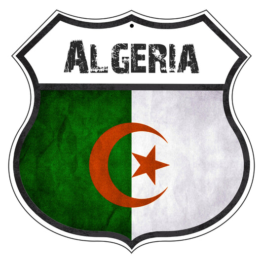 Algeria Flag Shield Sign