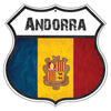 Andorra Flag Shield Sign