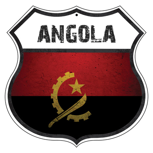 Angola Flag Shield Sign