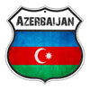 Azerbaijan Flag Shield Sign