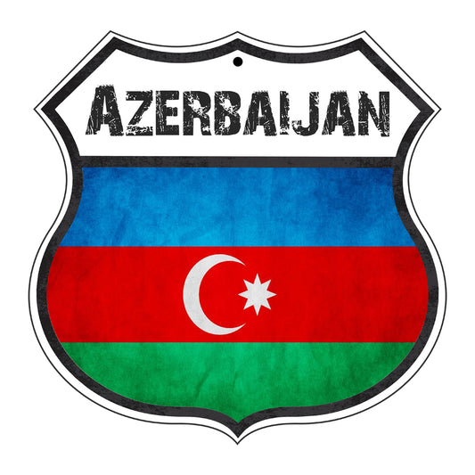 Azerbaijan Flag Shield Sign