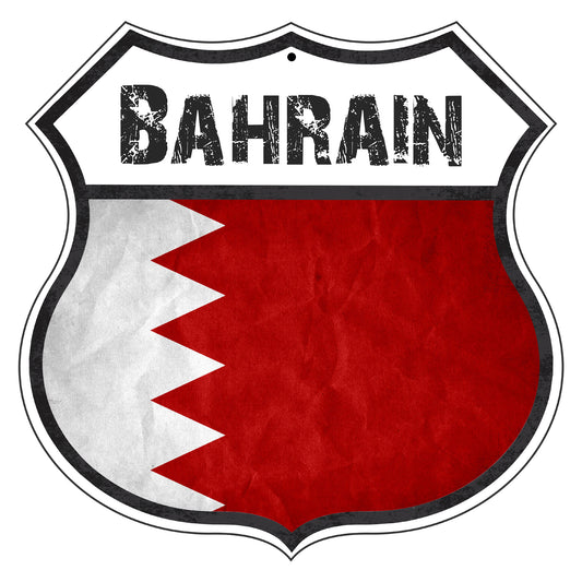 Bahrain Flag Shield Sign