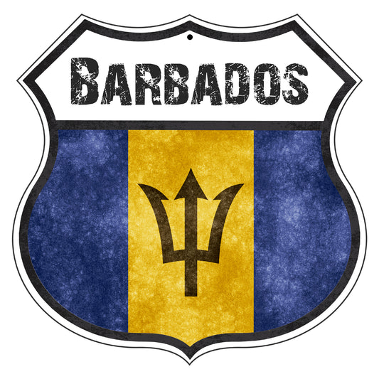 Barbados Flag Shield Sign