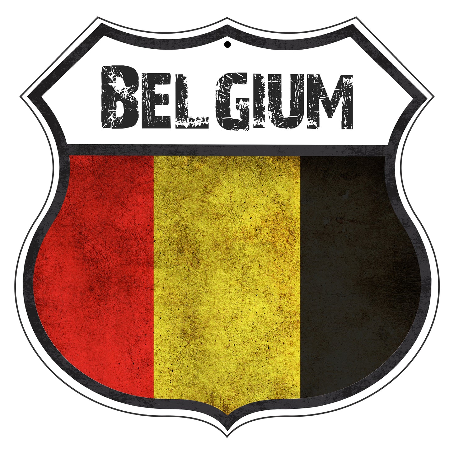 Belgium Flag Shield Sign