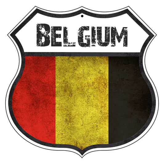 Belgium Flag Shield Sign