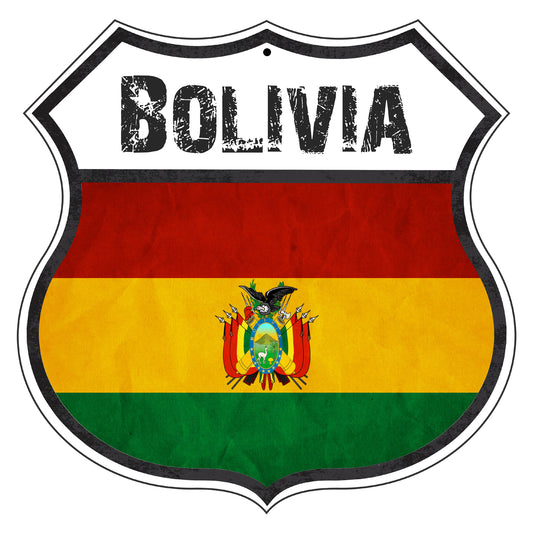 Bolivia Flag Shield Sign