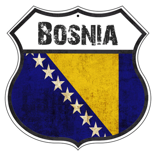 Bosnia Flag Shield Sign