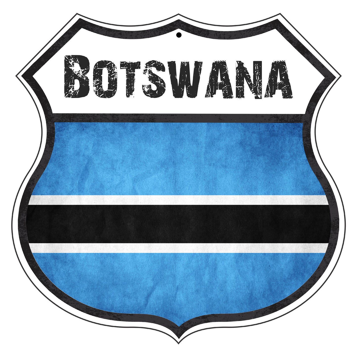Botswana Flag Shield Sign