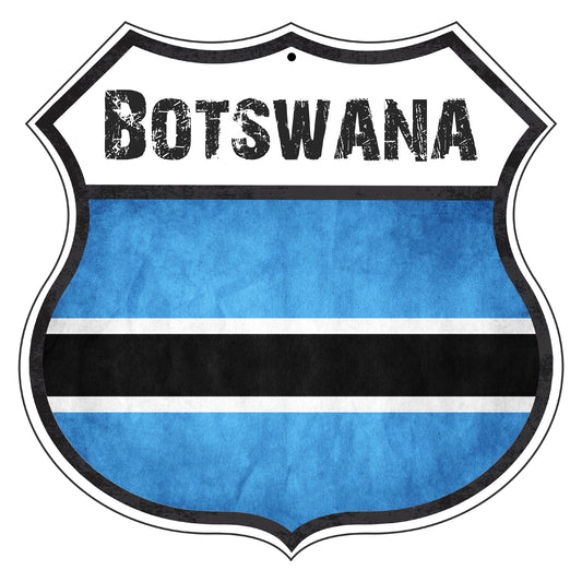 Botswana Flag Shield Sign