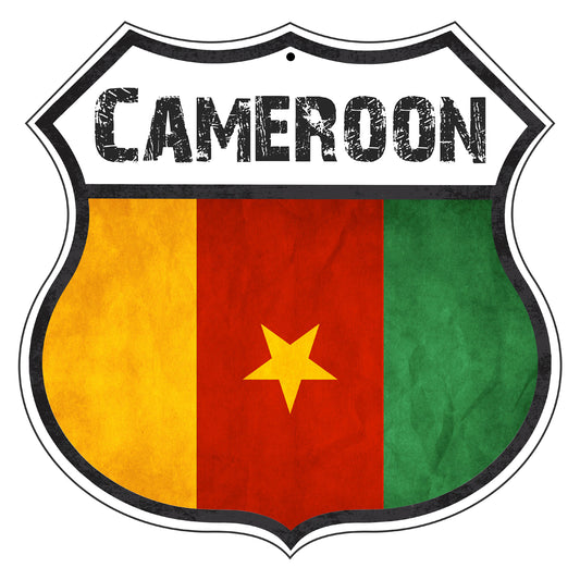 Cameroon Flag Shield Sign