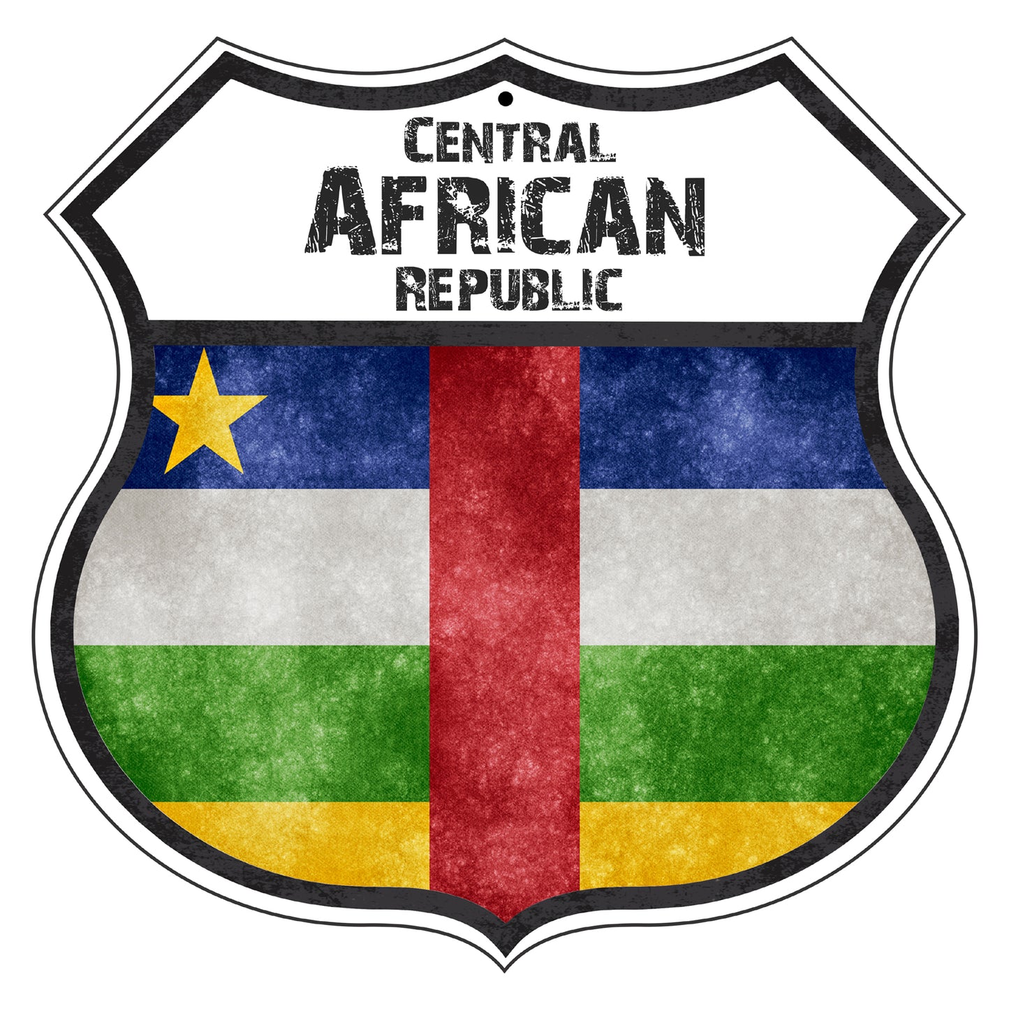 Central African Republic Flag Shield Sign