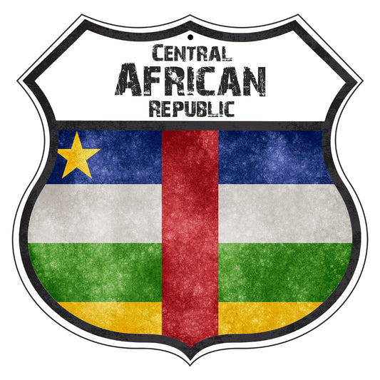 Central African Republic Flag Shield Sign