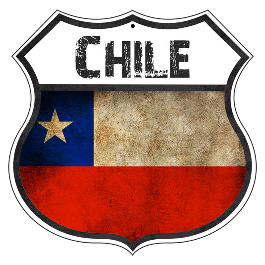 Chile Flag Shield Sign