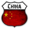 Chaina Flag Shield Sign