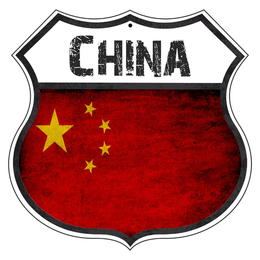 Chaina Flag Shield Sign