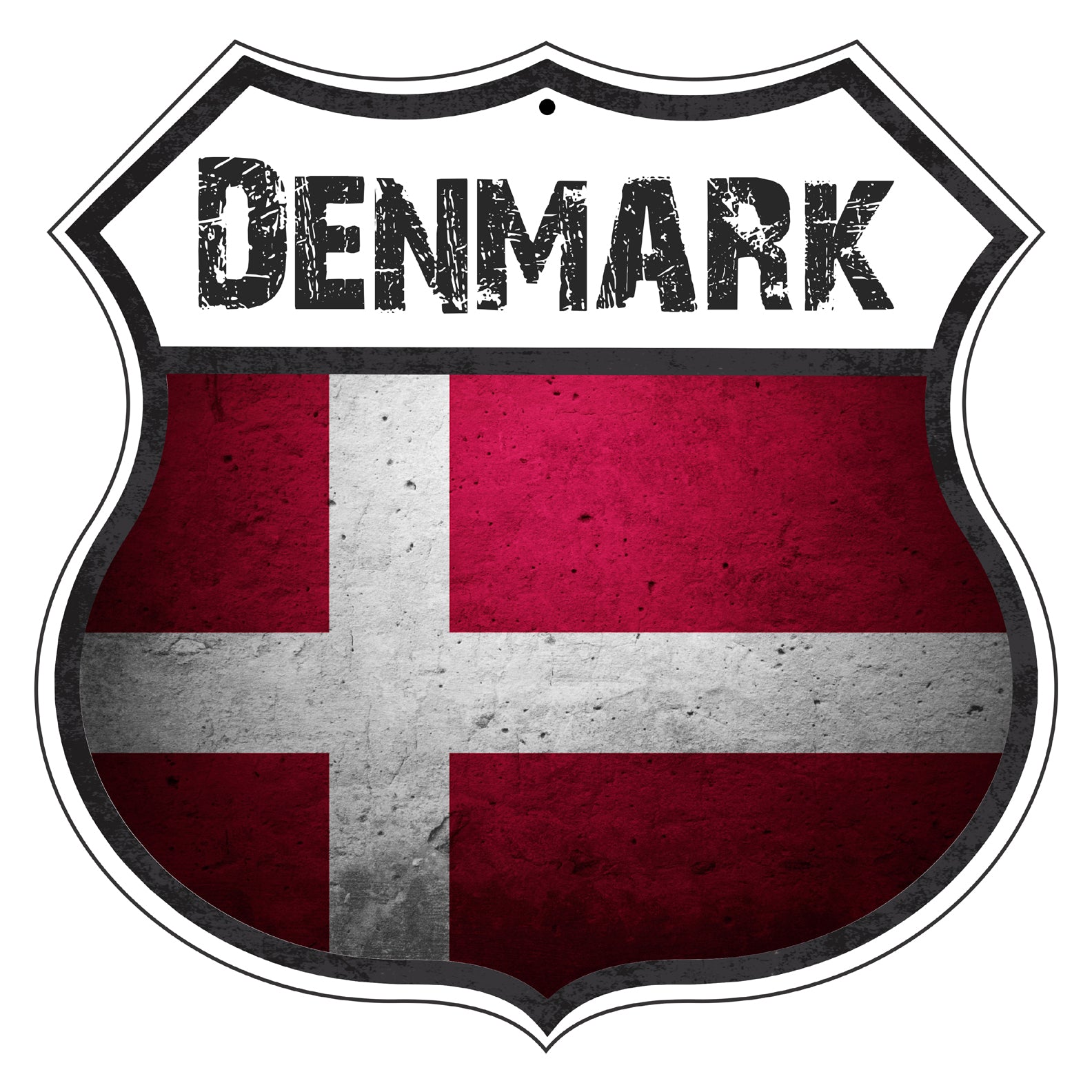 Country Of Denmark Flag | Metal Shield Sign – Sign Fever