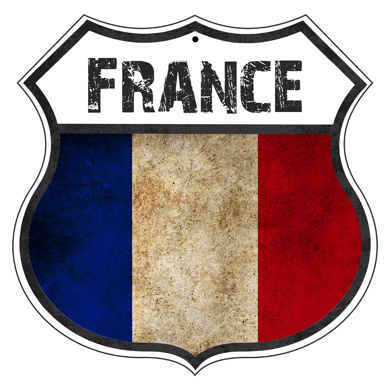 Country Of France Flag | Metal Shield Sign – Sign Fever