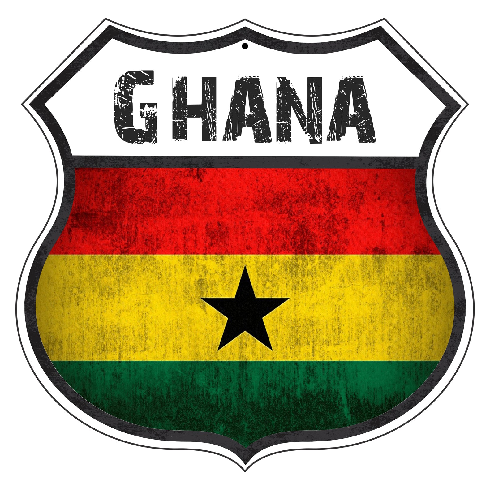Country Of Ghana Flag | Metal Shield Sign – Sign Fever