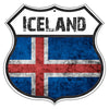 Iceland Flag Shield Sign