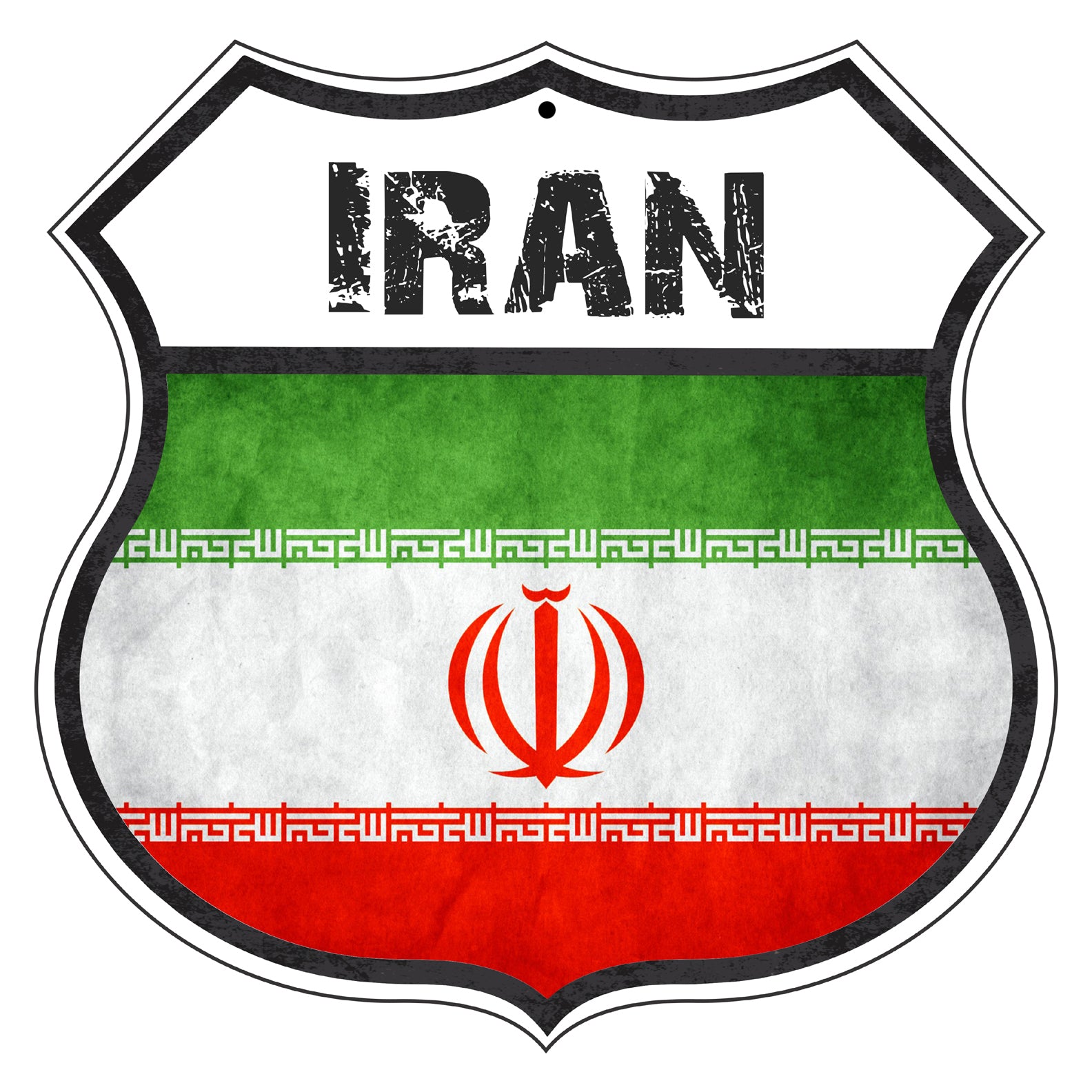 Iran Flag Shield Sign