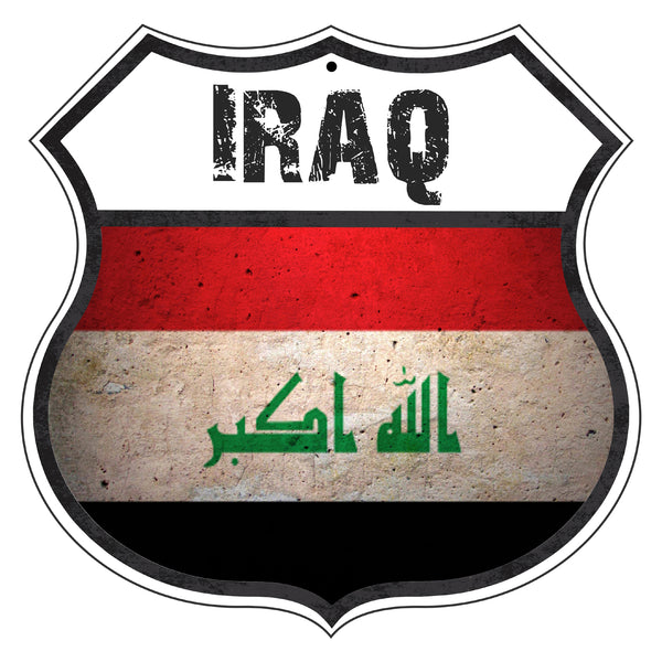 Country Of Iraq Flag | Metal Shield Sign - Sign Fever