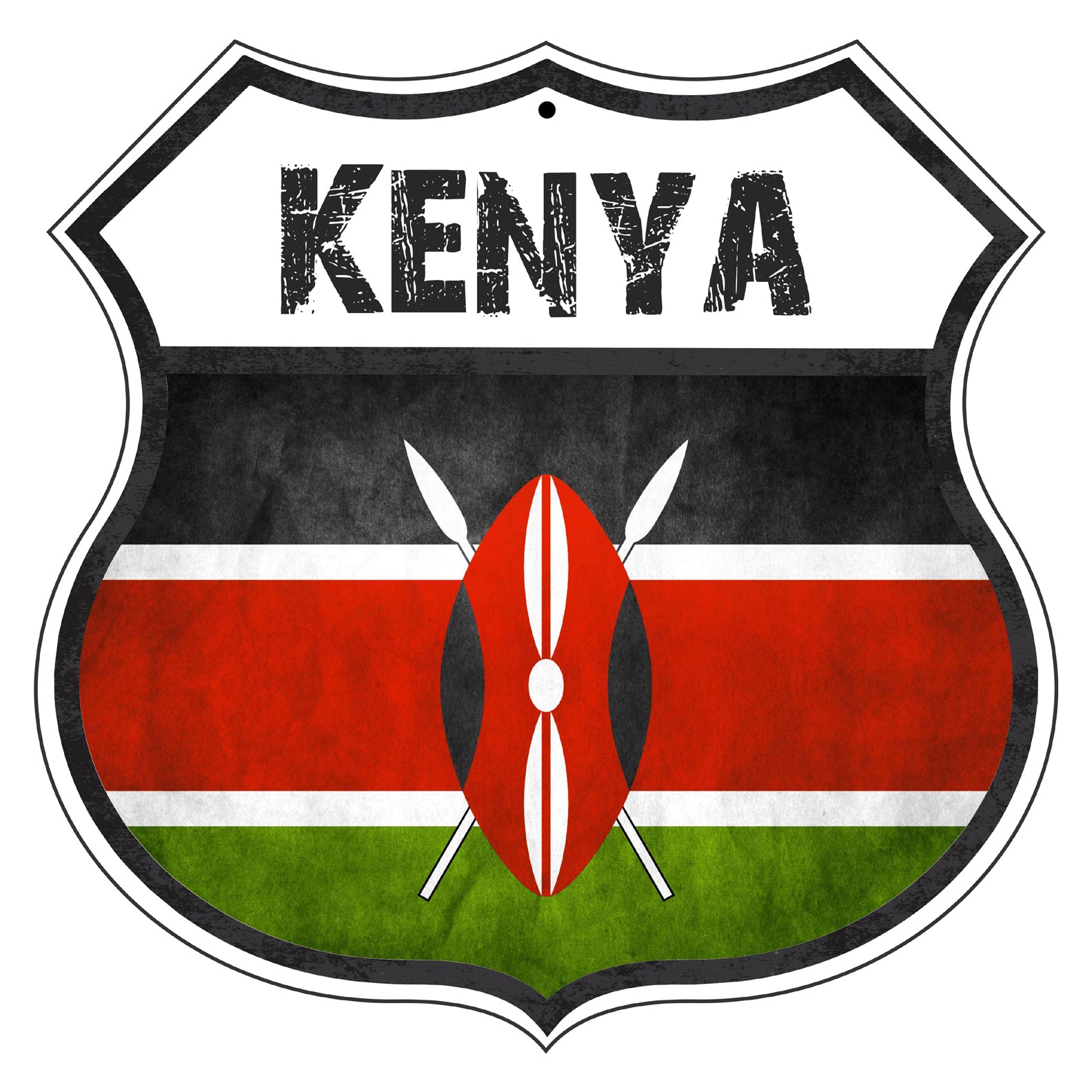 Kenya Flag Shield Sign