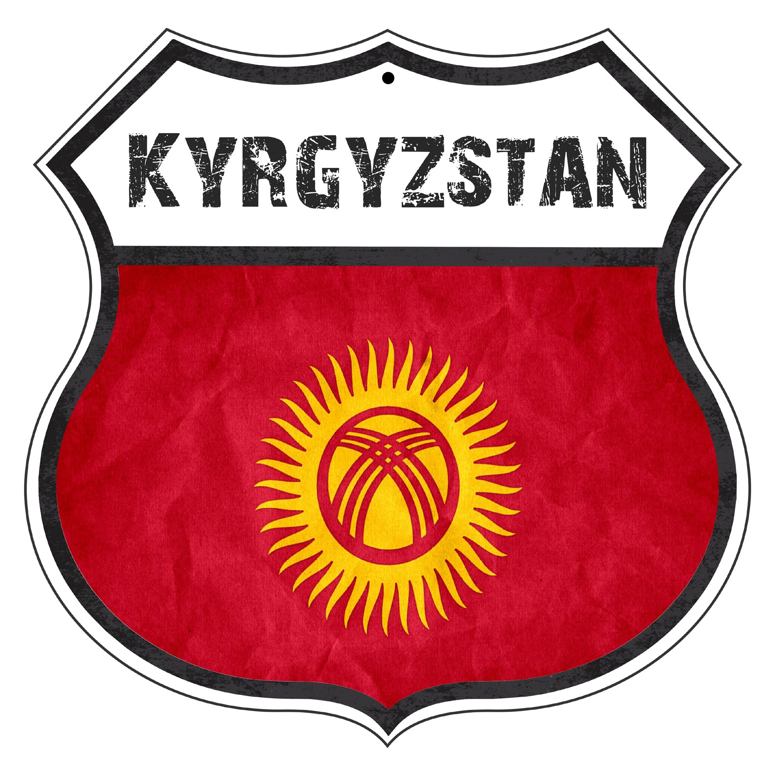 Kyrgyzstan Flag Shield Sign