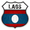 Laos Flag Shield Sign