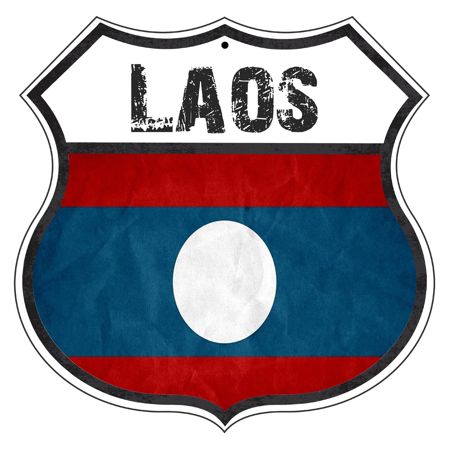 Laos Flag Shield Sign