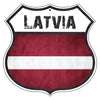 Latvia Flag Shield Sign