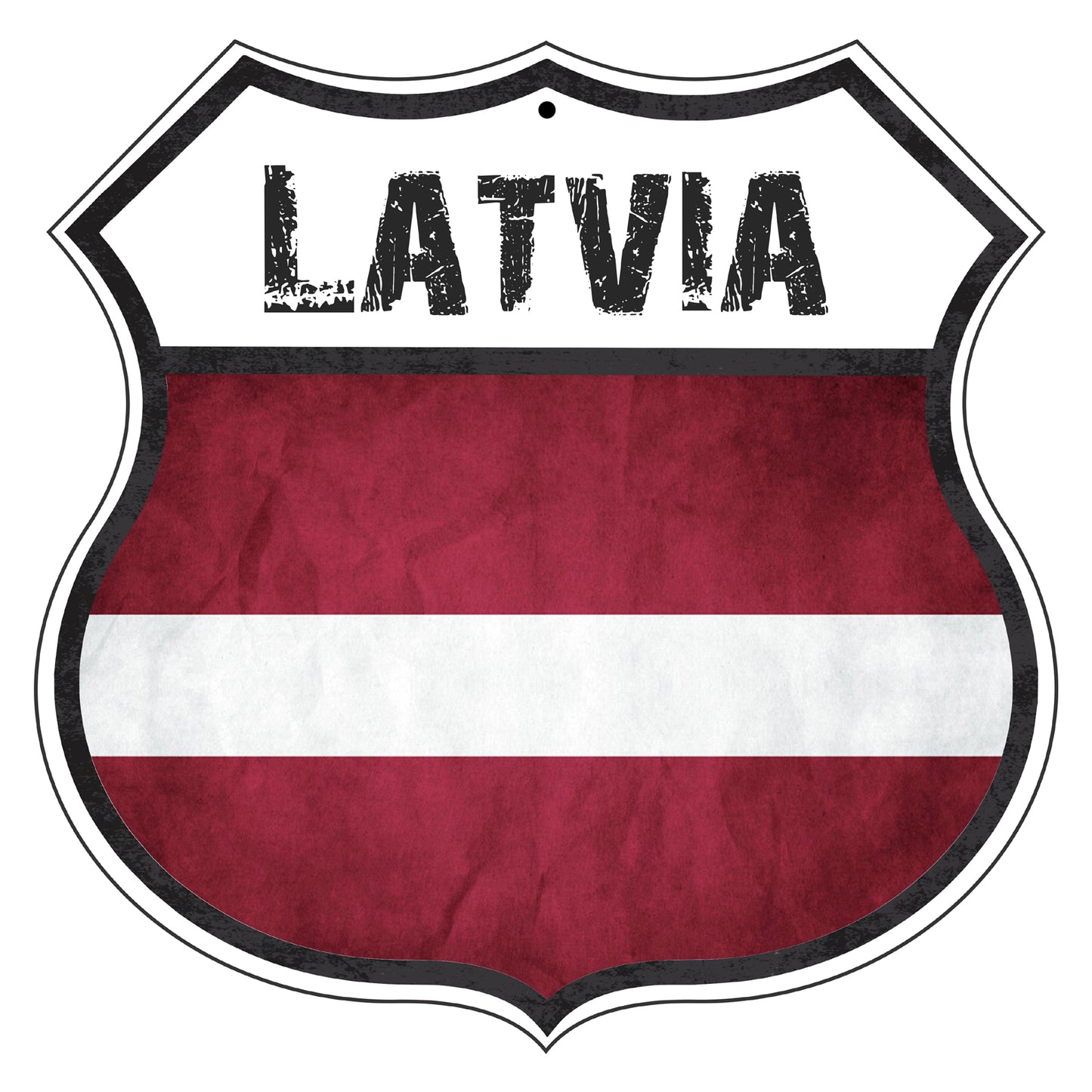 Latvia Flag Shield Sign