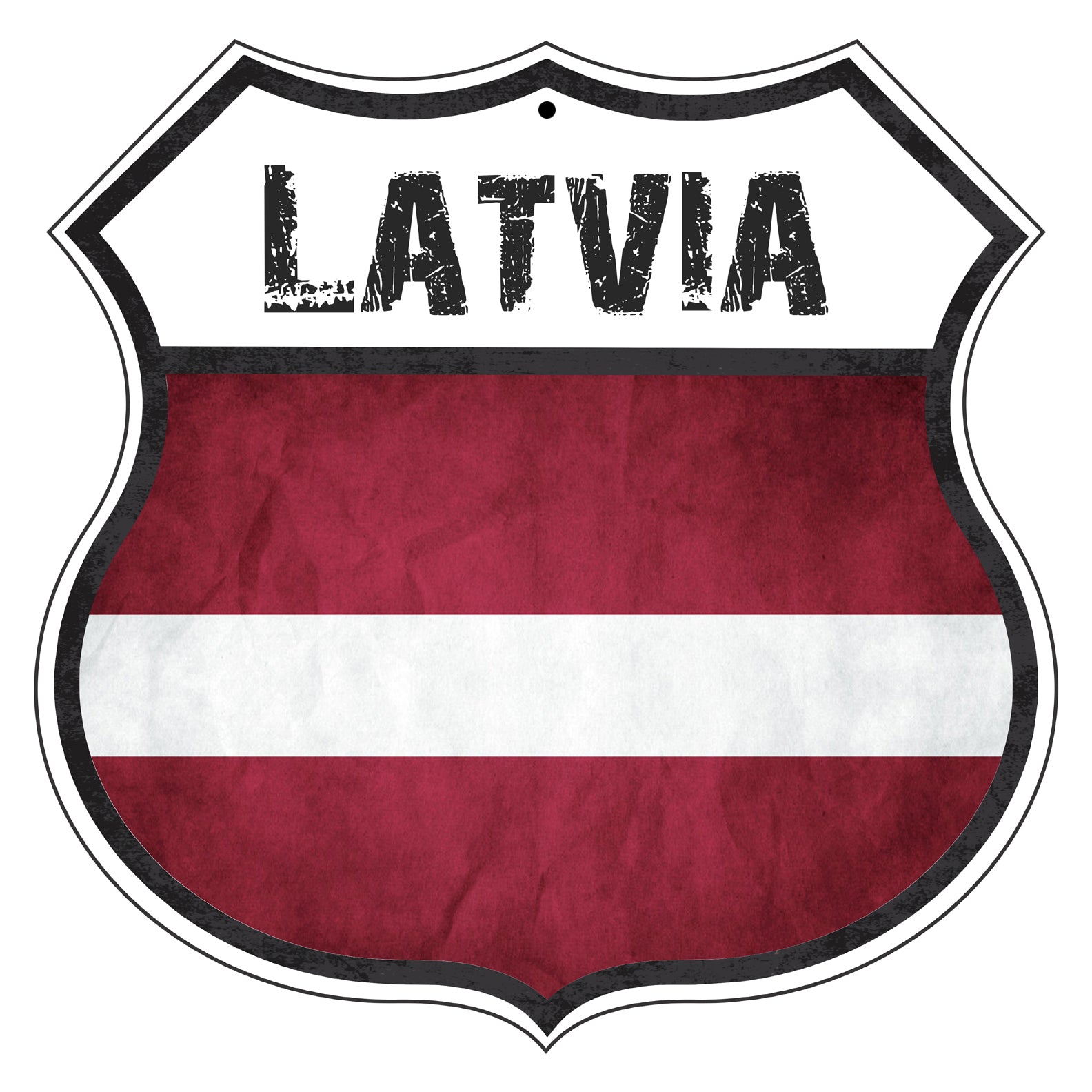 Latvia Flag Shield Sign