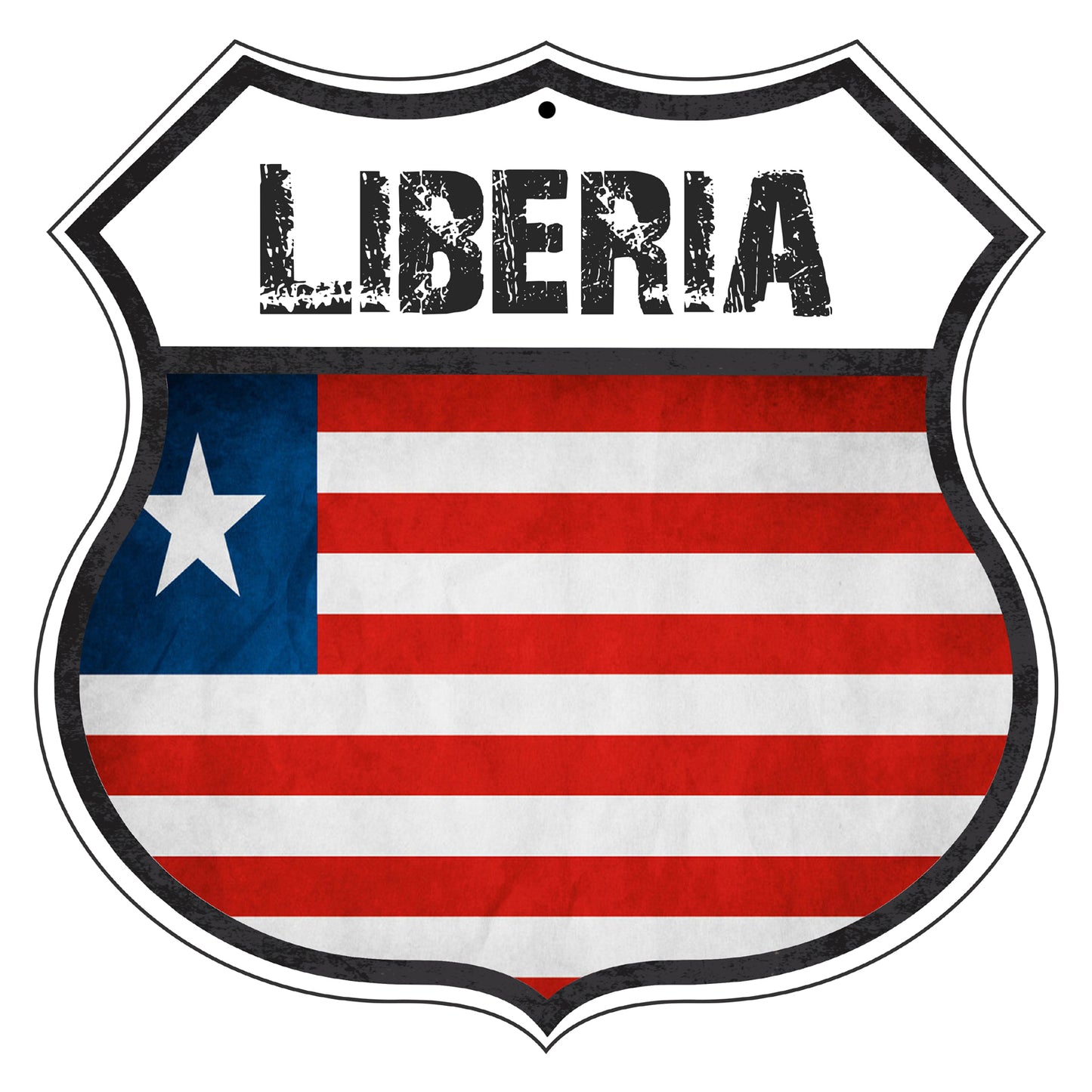 Liberia Flag Shield Sign
