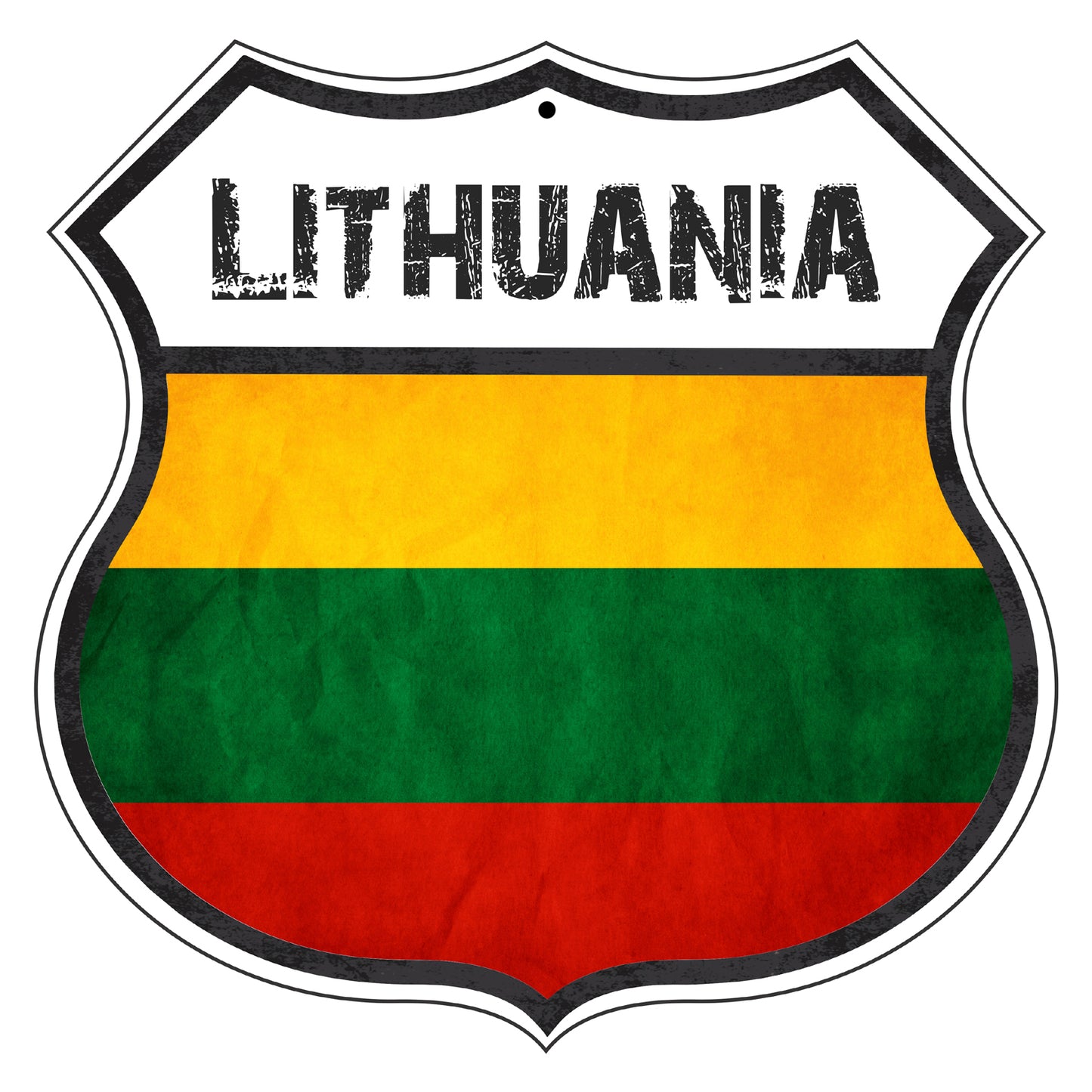 Lithuania Flag Shield Sign