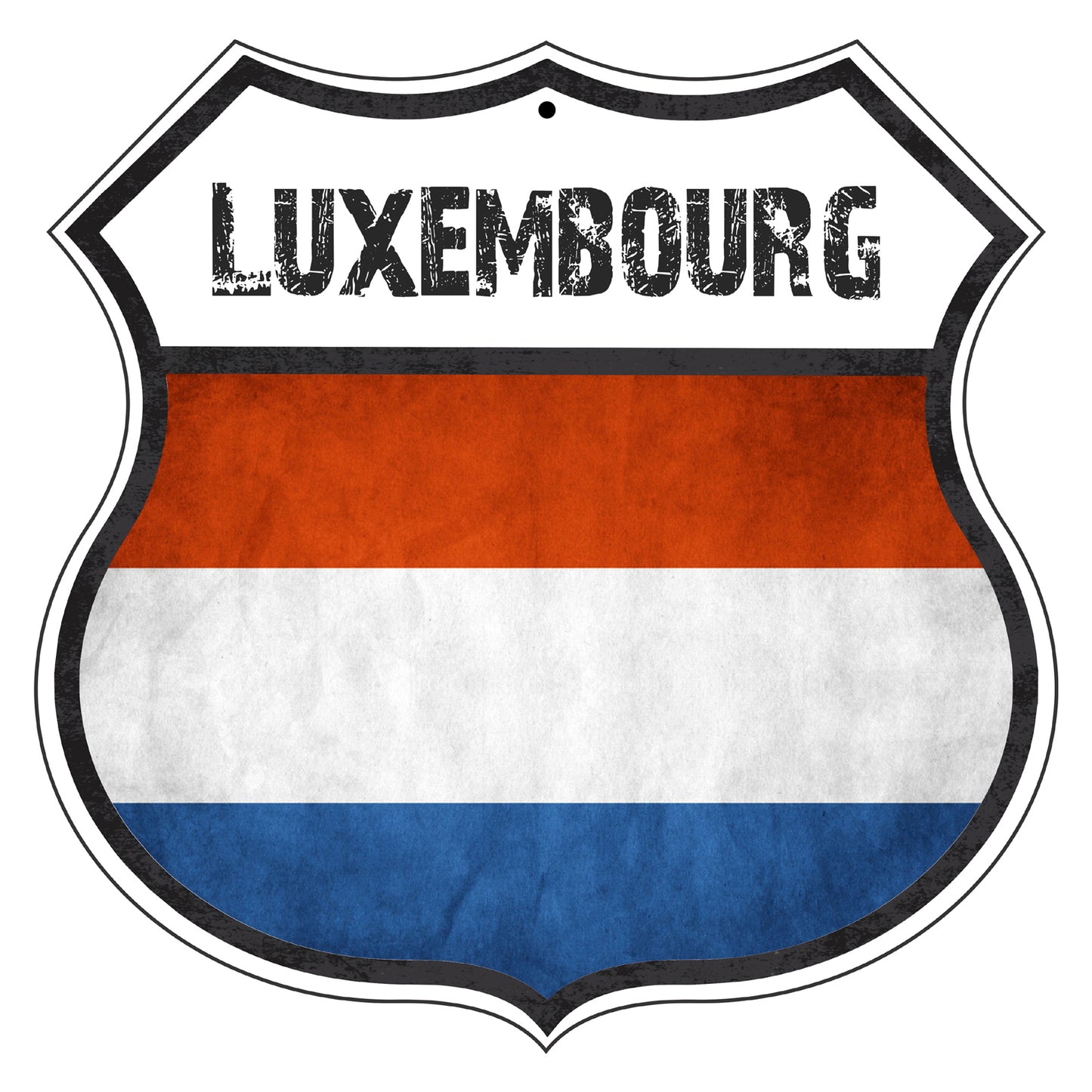 Luxembourg Flag Shield Sign